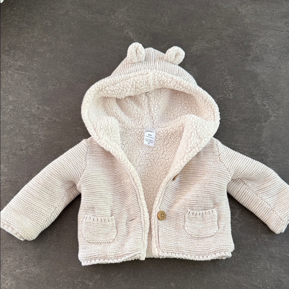 Carter's Cream Hooded Baby Cardigan